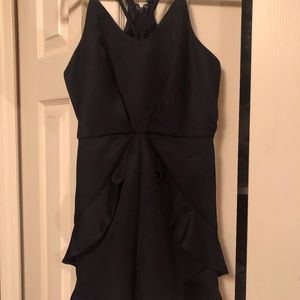 Navy blue shiny romper
